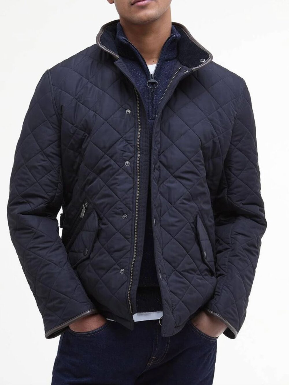 Barbour Powell Quilted Jacket in Navy Size XL